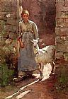 Girl with Goat by Theodore Robinson